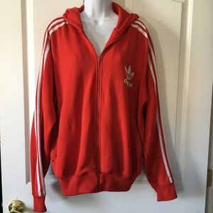 Adidas Men’s Red Hooded Sweater XL *flaws